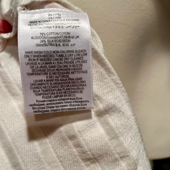 BCBG Maxazria Top Womens M White EAVAN Off-the-Shoulder Silk Blend Bell Sleeve - Picture 10 of 11